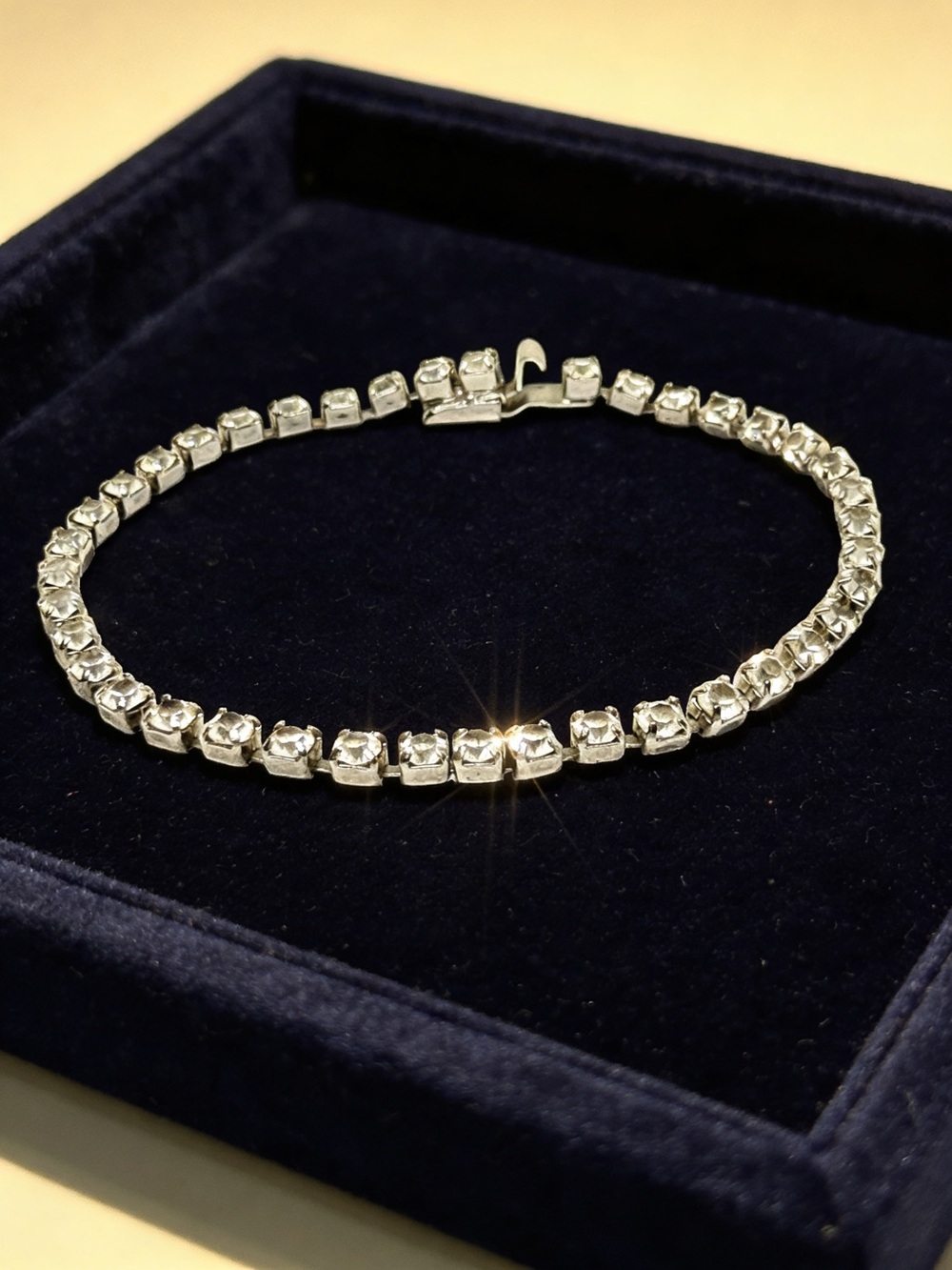 Monet Silver-Tone Clear Crystal Tennis Bracelet 7”